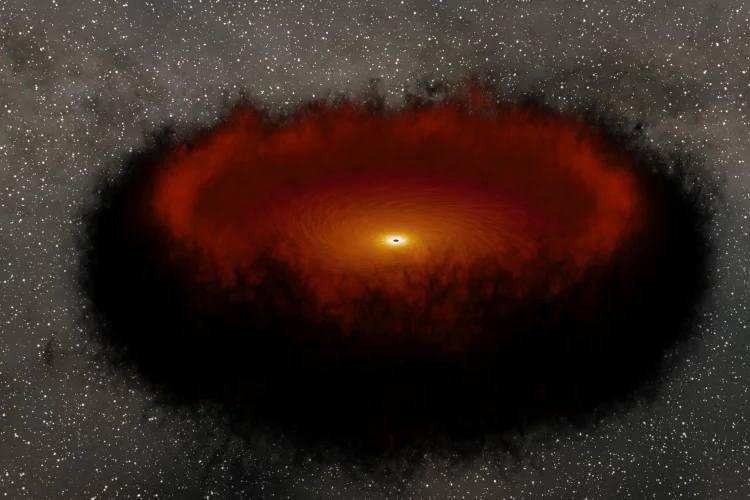 หลุมดำกลืนกินสสารที่มองไม่เห็นทำให้การเคลื่อนที่ดวงดาวช้าลง